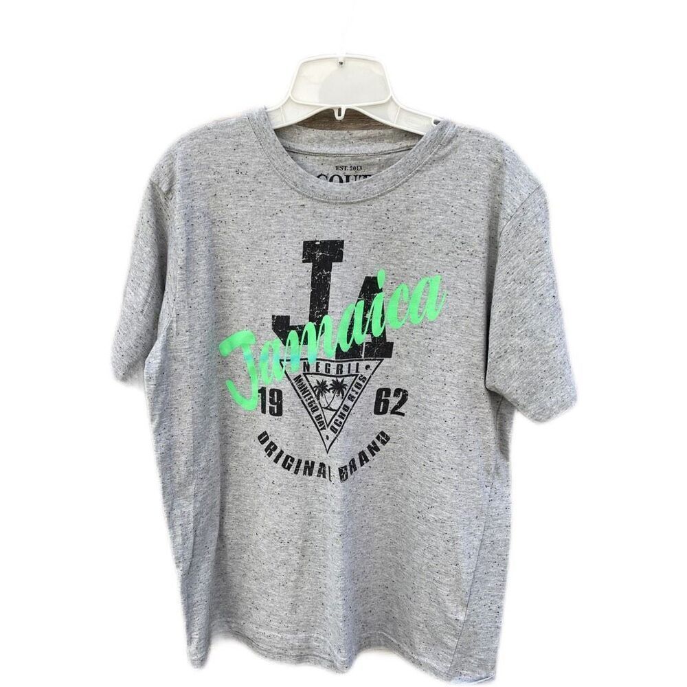 AV Couture size XL Jamaica lime green and grey tee.